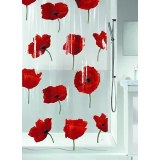 Spirella Duschvorhang Poppy Cinnabar 180 x 200 cm rot