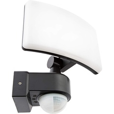 HUBER LED Strahler mit Bewegungsmelder 360° 20W, 1800lm - sehr sensibel durch 3 Sensoren und Matrixlinsen, inkl Unterkriechschutz und Bereichsbegrenzung, Wand und Eckmontage, IP65, anthrazit
