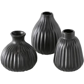 3 x Vase Esko schwarz Höhe 12 cm