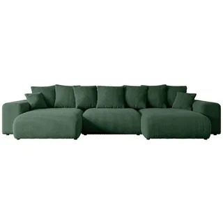altdecor Eckcouch Cord 6-Sitzer Grün