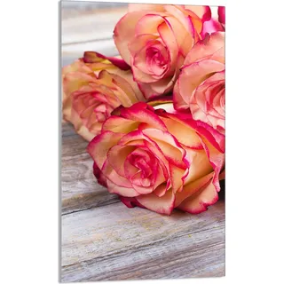 Herdabdeckplatte 30x52 Ceranfeld Abdeckung Spritzschutz Glasplatte Deko Schneidebrett, Rosen Holz