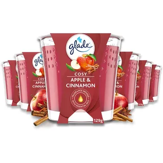 Glade Duft-Kerze im Glas, 6er Pack, Cosy Apple & Cinnamon, (6 x 129g)