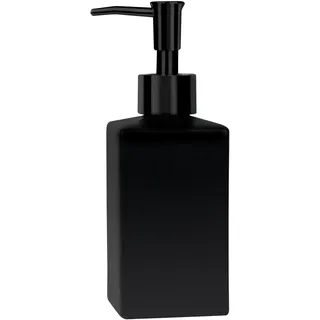 Spirella Seifenspender Quadro Porzellan Flüssigseifen-Spender 300ml matt schwarz