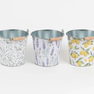 Pflanztopf Blumentopf Übertopf Pflanzgefäß Kübel PROVENCE Metall Ø 20 × H 19 cm