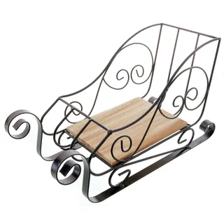 Deko Schlitten aus Metall und Holz - ca. 36 cm