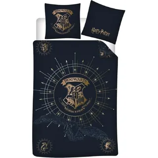 Harry Potter Bettbezug Schwarz 140 x 200 cm - polyBaumwolle - Schwarz