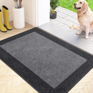 FCSDETAIL Schmutzfangmatte Innen 60 x 90 cm, rutschfeste Fußmatte, waschbar Sauberlaufmatte, absorbierend Fussmatte für Hund, Eingang, Haustür