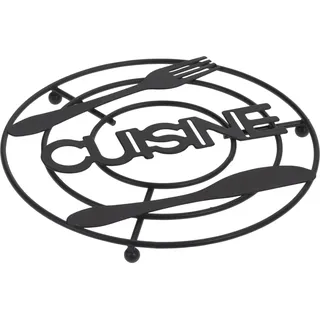 Excellent Houseware Topflappen, Metall, 20 x 1,5 cm, schwarz