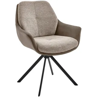 Valnatura Armlehnstuhl , Schwarz, Taupe , Metall, Textil , Stativgestell , 62x83.5x65 cm , Stoffauswahl, Typenauswahl, Sitzfläche 360° drehbar, Gestellauswahl , Esszimmer, Stühle, Polsterstühle