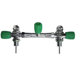 Oms Complete Isolation Manifold Eu Nitrox Up To 7/8/8.5/10/ 12l 230 Bar Ventil - Silver / Green - One Size