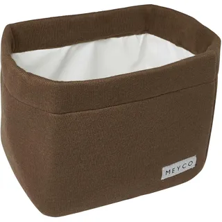 Meyco Baby Knit Basic Wickeltischkörbchen (hochwertige Materialien, aus 100% Baumwolle, abnehmbare Innenschicht, einfache Reinigung per Handwäsche, Größe: 26 x 19 x 16 cm), Schokolade