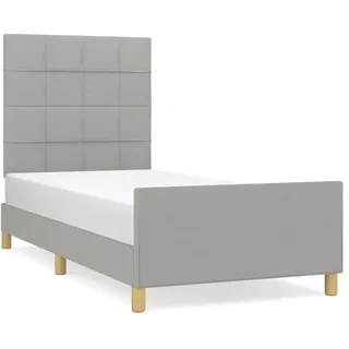 vidaXL Bettgestell ohne Matratze Hellgrau 80x200 cm Stoff - Grau