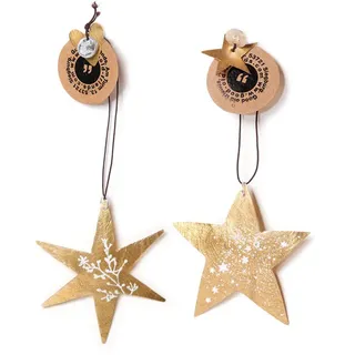 Capizsterne Good old friends gold, Designer Sarah Baumann, 7x7 cm