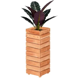 Balkon-Hochbeet Modulo 30x30x75 (BxTxH) aus natürlicher Lärche, Blumenbeet aus Holz, wetterfest, für Innen- und Außenbereich, Kräuterbeet für Garten, Balkon und Terrasse, schmal und modular