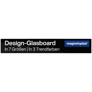 magnetoplan 13400012 Design-Glasboards, magnetisch, 100x600mm, tief-schwarz