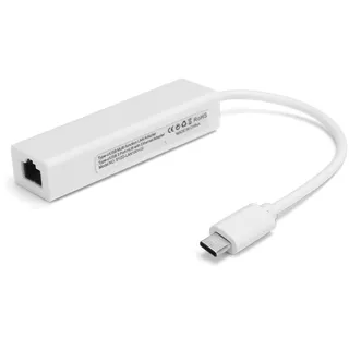 ASHATA USB C auf Ethernet Adapter, RJ45 auf Typ C Ethernet Adapter, Typ C auf USB 2.0 Netzwerk 100M Zubehör für Win XP/7/8/für OS X(Weiß)