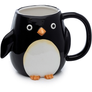 Puckator Huddle Pinguin geformter Henkel Tasse aus Dolomit-Keramik