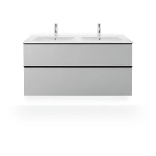 Duravit ME by Starck Möbel-Doppelwaschtisch, 2 Hahnlöcher, 2 Becken, mit Überlauf, 1300mm, 2336130000, Farbe: Weiß