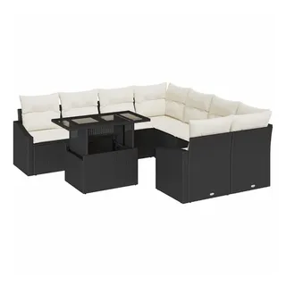 vidaXL Garten-Sofa-Set 9-tlg. Schwarz