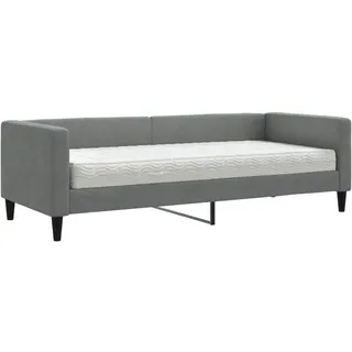 vidaXL Tagesbett mit Matratze Dunkelgrau 80x200 cm Stoff - Grau