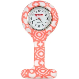 GiMa ns881redwhite Uhr für Krankenschwestern, rund, Muster, Weiß/Rot