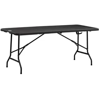 Outsunny Gartentisch, Dunkelgrau, Stahl, Hdpe , Metall, Kunststoff , 75.5x73x180 cm , Gartenmöbel, Gartentische