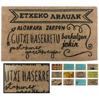 LUCA HOME Fußmatte, Kokosmatte, natürlich, 40 x 70 cm, rutschfest, Kokosmatte, Etxeko arauk, saugfähige Fußmatte, ideal für den Innen- oder Außenbereich