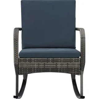 vidaXL Garten-Schaukelstuhl Poly Rattan Anthrazit - Grau