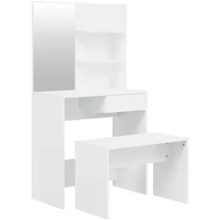 Schminktisch-Set Hochglanz-Weiß 74,5x40x141 cm - Weiß