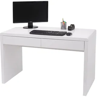 Schreibtisch HWC-G51, Bürotisch Computertisch Arbeitstisch, Hochglanz Weiß 120x60cm - Weiß