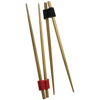 JADE TEMPLE Essstäbchen aus Bambus mit praktischem Helfer, wiederverwendbar, ideal für Anfänger und Kinder, japanische Essstäbchen zum Essen von Sushi, braun, 22,5 cm, 20 Paar je Vorteilspackung