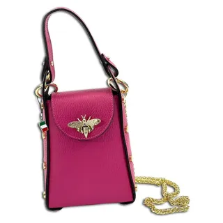 FLORENCE Umhängetasche Leder Fuchsia