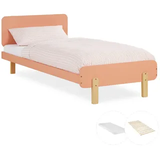 Homestyle4u Kinderbett altrosa 90/200 Lattenrost Matratze , Holz , 95x77x209 cm , Babymöbel & Kindermöbel, Kinderzimmer & Jugendzimmer, Kinderbetten