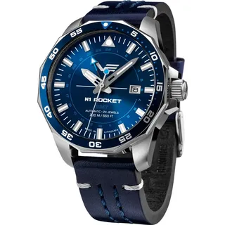 Vostok Europe Herren-Automatikuhr GMT Rocket N1 Dunkelblau