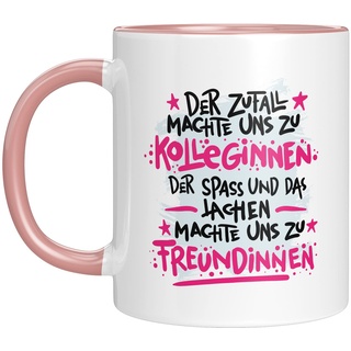 TassenTicker - Der Zufall machte uns zu Kolleginnen - Freundinnen - Geschenk - Kollegin - Geschenkidee - Büro - Arbeit - Arbeitsplatz - Geburtstagsgeschenk (Rosa)