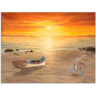 Artland Wandbild "Möwen" Sonnenaufgang & -untergang 1 Stk. tlg. als Alubild, Leinwandbild, Poster in verschied. Größen, farbe bild(er): braun