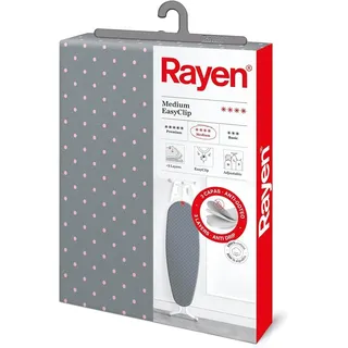 Rayen | Universal-Bügelbrettbezug | EasyClip Einstellung Bügelbezug | 3 Lagen: Schaumstoff, Fleece, 100% Baumwollstoff | Mittlere Reichweite | Größe: 130 x 47 cm | Einstampfend