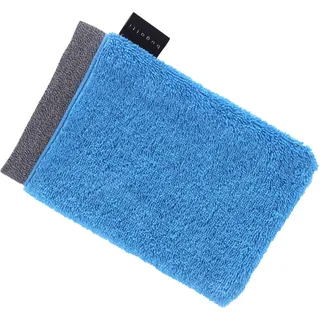 bugatti Waschlappen »Prato« Uni Farben, mit melierter Optik im Saum, blau