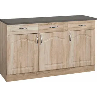WIHO KÜCHEN Unterschrank Linz 120 x 50 x 85 cm Braun