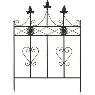 Moritz Rankgitter bodennah 70 x 51 cm Zaun Zaunelement braun als Stütze für Pflanzen Rankhilfe Metall Deko - Braun