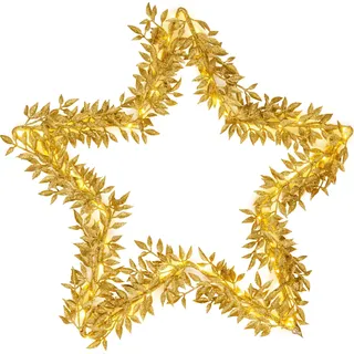 Weihnachtsstern Beleuchtet LED Weihnachtsbeleuchtung Stern Gold Timer 5271758 - Gold