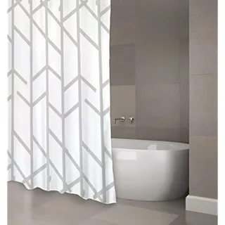 MSV 143153 Duschvorhang Premium Tree aus Polyester 180x200cm, Grau, 30 x 20 x 15 cm