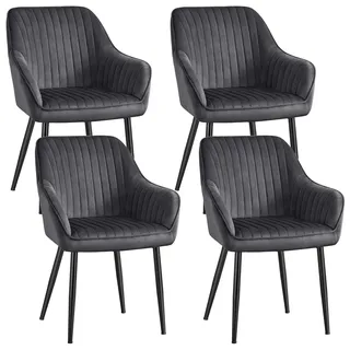 Songmics Esszimmerstuhl Samt grau 6er Set