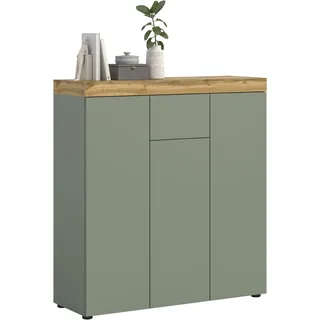OTTO home Highboard 105 x 115 x 37 cm smoke grün / Wotan Eiche (Nachbildung)