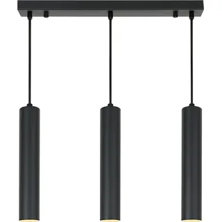 Dreifach lineare Pendelleuchte – Minimalistisches Design mit 30cm Röhren – GU10 Fassung – Mattschwarz