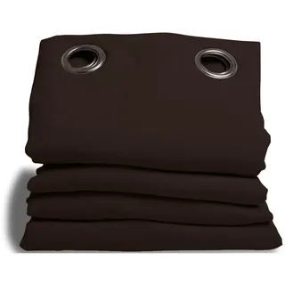 MOONDREAM HM6902047 Moondream Vorhang Blickdicht/geräuschdämpfend, Thermische Baumwolle 145 x 260 cm, Baumwolle, braun, 260x145 cm