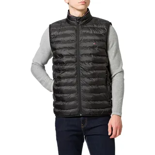 Tommy Hilfiger Herren Weste Packable Recycled Steppweste, Schwarz (Black), L