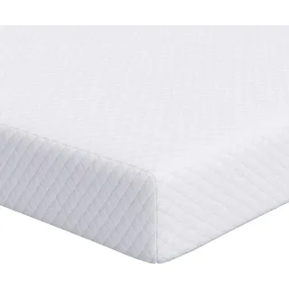Matratzenauflage Weiß 180 x 200 cm Jacquard Stoff - Weiß
