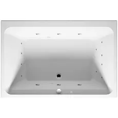 RIHO Castello Rechteck-Badewanne, mit Flow-System, 2-Sitzer, 180x120x51cm, 335 Liter, weiß, B0640, Ausführung: Version links