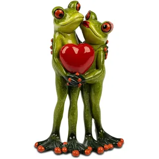 Formano Froschpaar mit Herz aus Froschhausen lustige Frösche 16cm Skulptur Figur